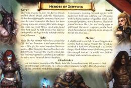 Karta s popisy hrdinů ze základní hry